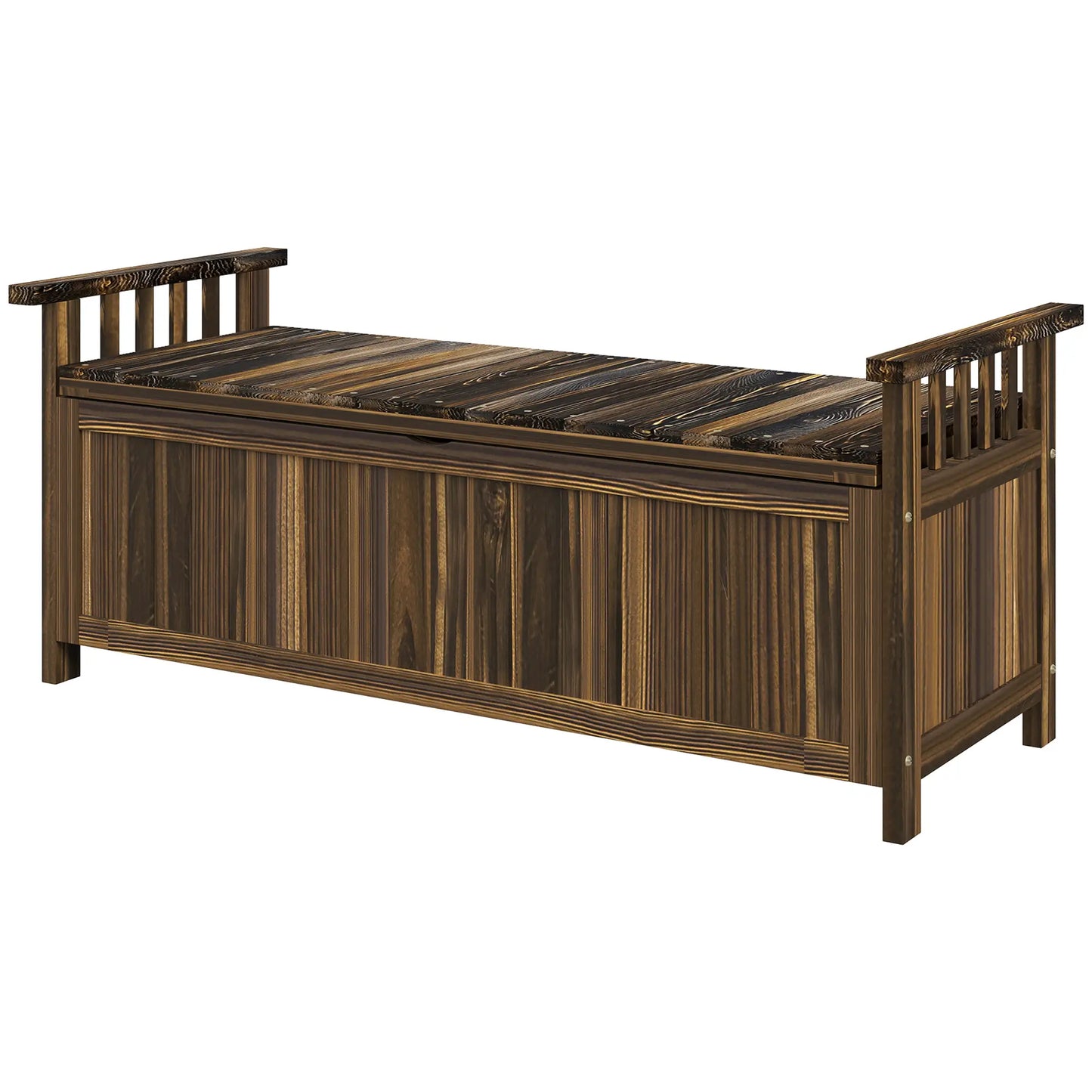 Nancy's Garga Tuinbank met Opbergruimte - Houten Tuinbankje - Dennenhout - ± 130 x 55 x 55 cm