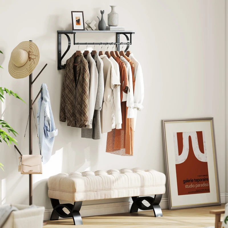 Nancy's Mistretta Wandkapstok - Muurkapstok - Wandgarderobe - Grijs - ± 70 x 25 x 35 cm
