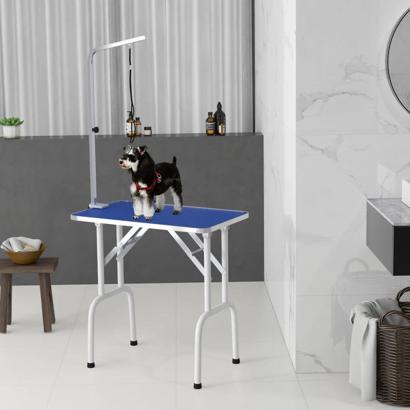 Nancy's Moglia Honden Verzorgingstafel - Antislip - Verstelbare houder - Blauw / Wit - ± 80 x 50 x 80 cm