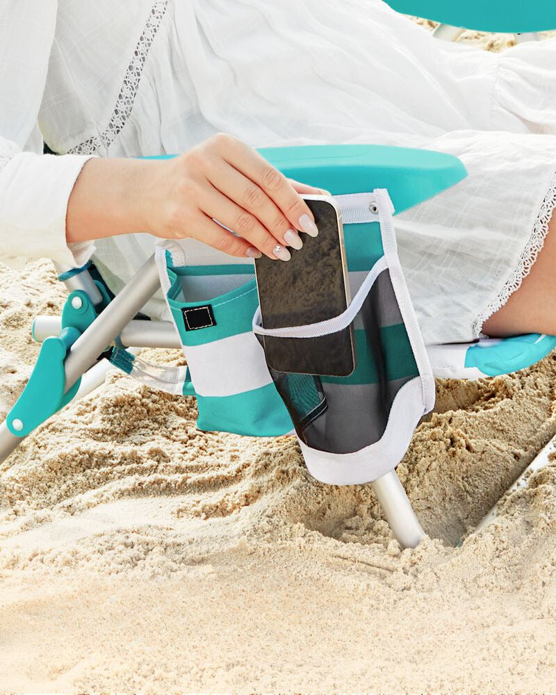 Nancy's Possacos Strandstoel - Campingstoel - Opvouwbaar - Verstelbaar - Groen / Wit 2 stuks