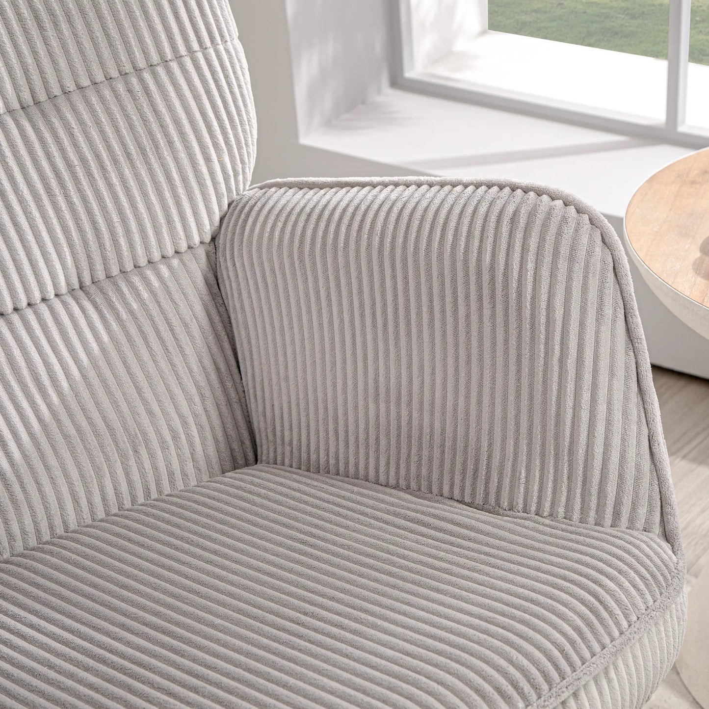 Nancy's Alvendre Schommelstoel - Loungestoel - Relaxstoel - Grijs - Ribfluweel