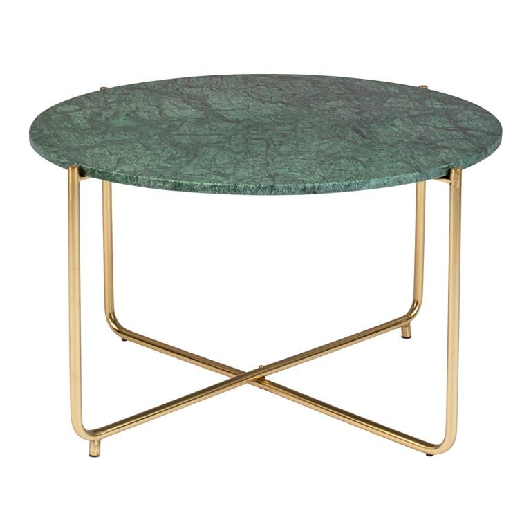 Nancy's Hamilton Ronde Tafel - Modern - Groen - Marmer, IJzer - 70 cm x 70 cm x 40 cm