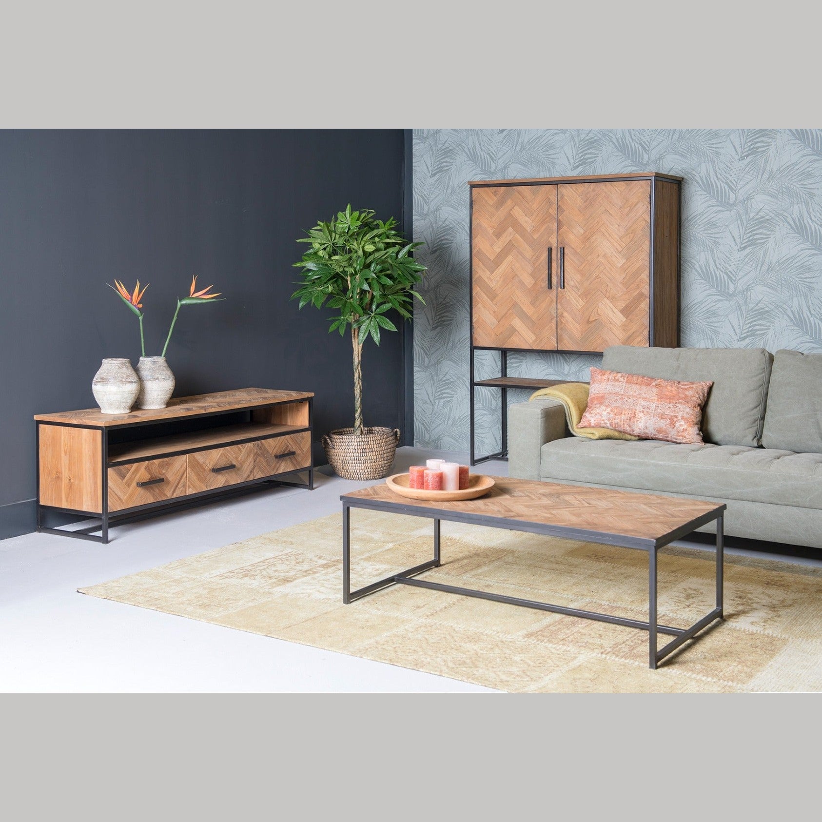 Livingfurn Wandkast Accent - Teakhout - Naturel