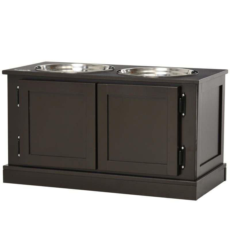 Nancy's Grand Haven Feeding Station Gamelles surélevées, avec espace de rangement, 60 cm x 30 cm x 34 cm
