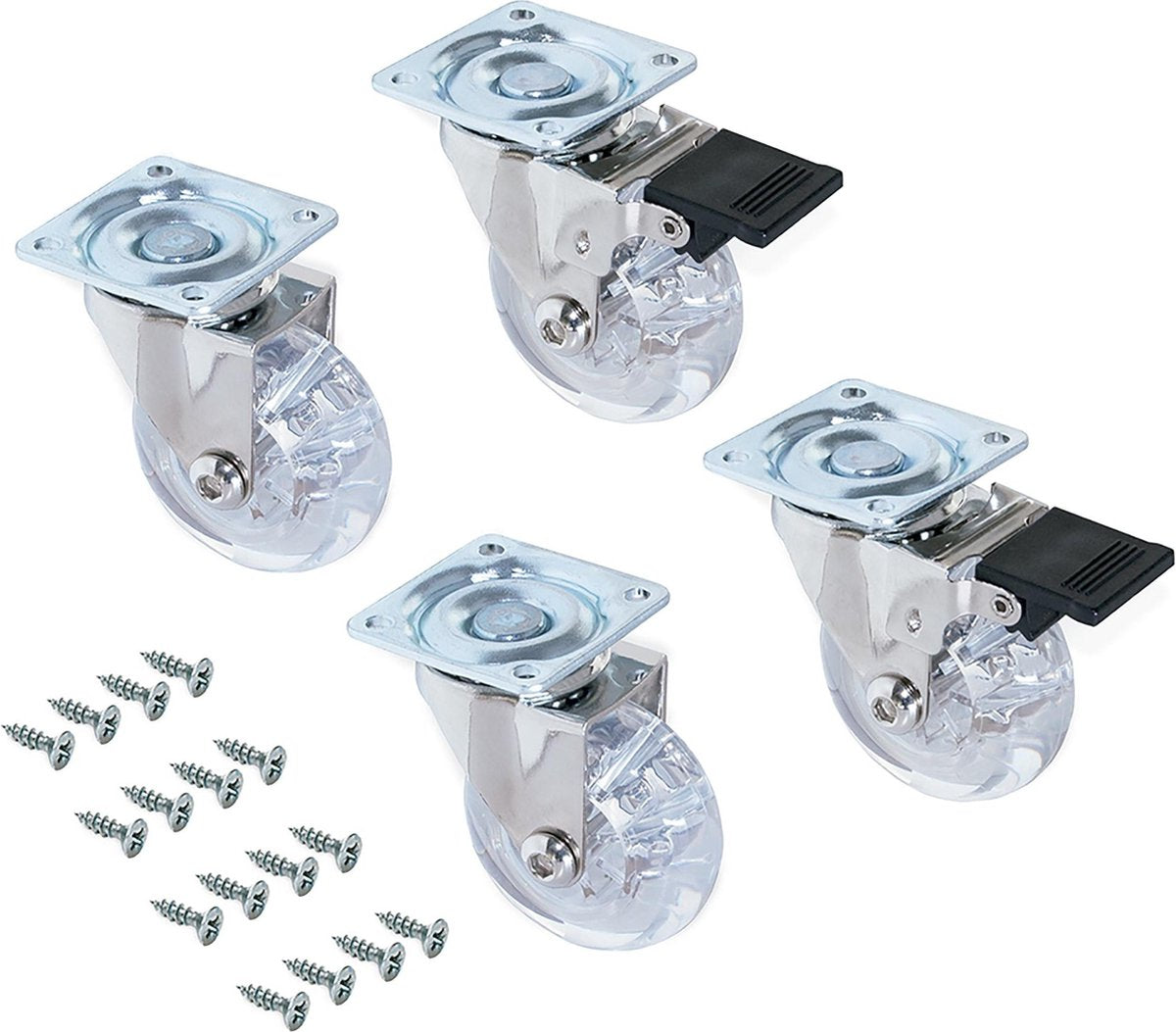 Roulettes robustes de Nancy Roues de transport 50 mm lot de 4 Transparent