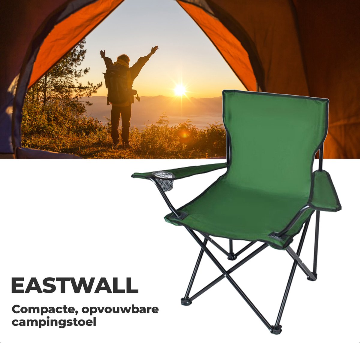 EASTWALL Campingstoel opvouwbaar Groen