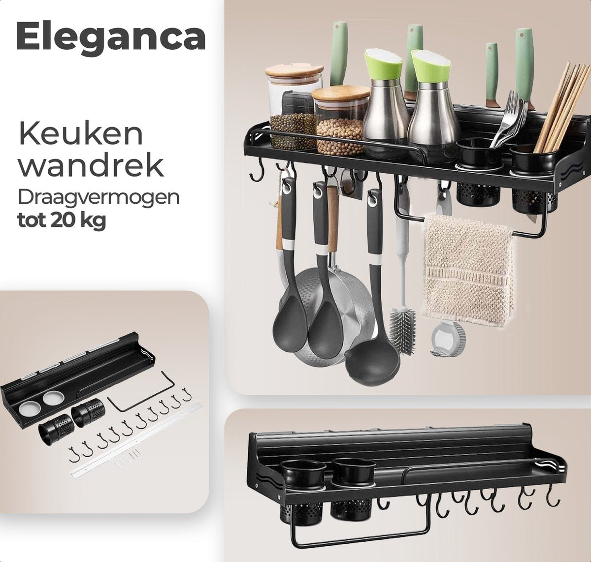 Eleganca Wandrek keuken organizer