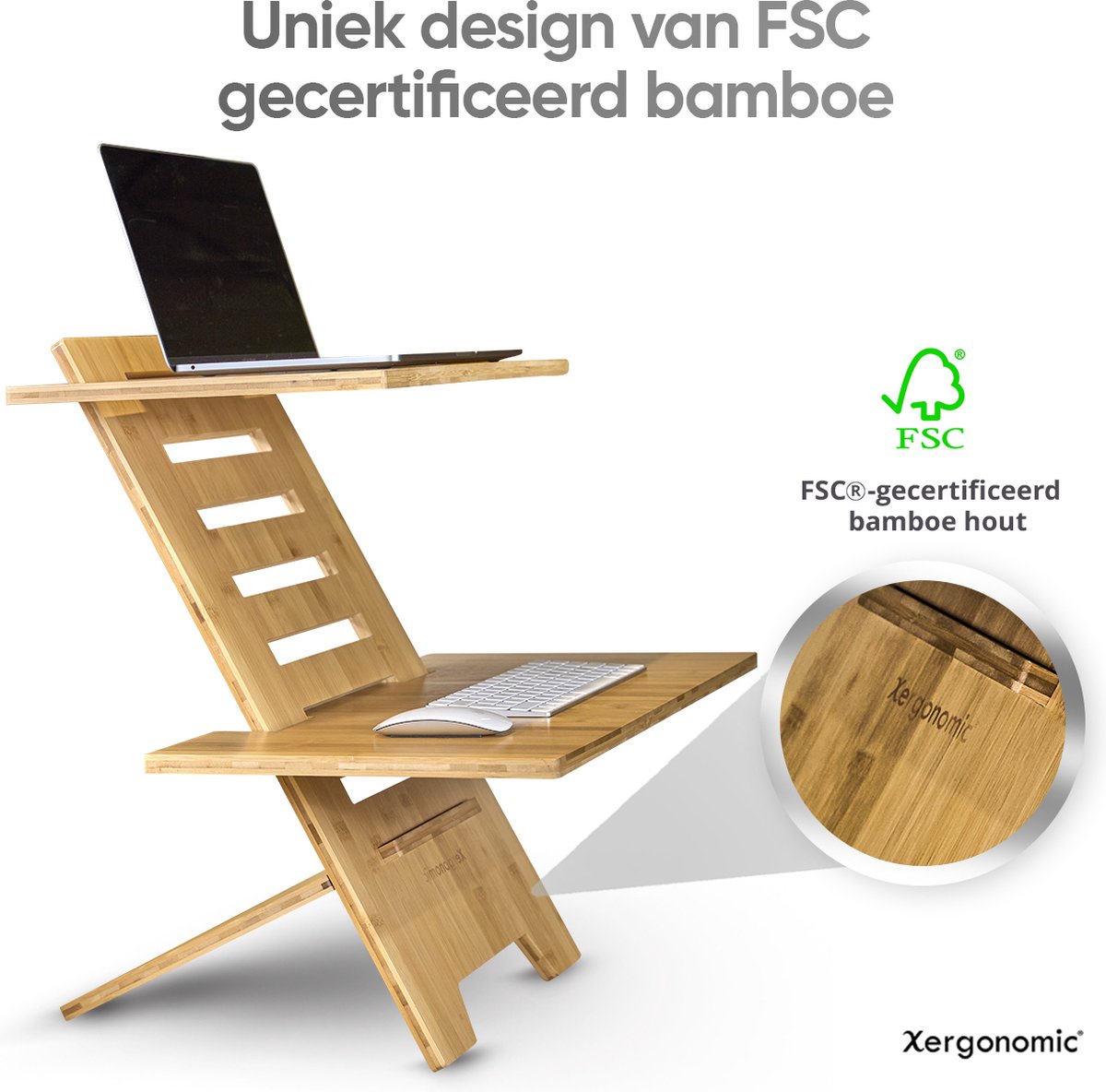 Xergonomic Sta bureau Laptopstandaard