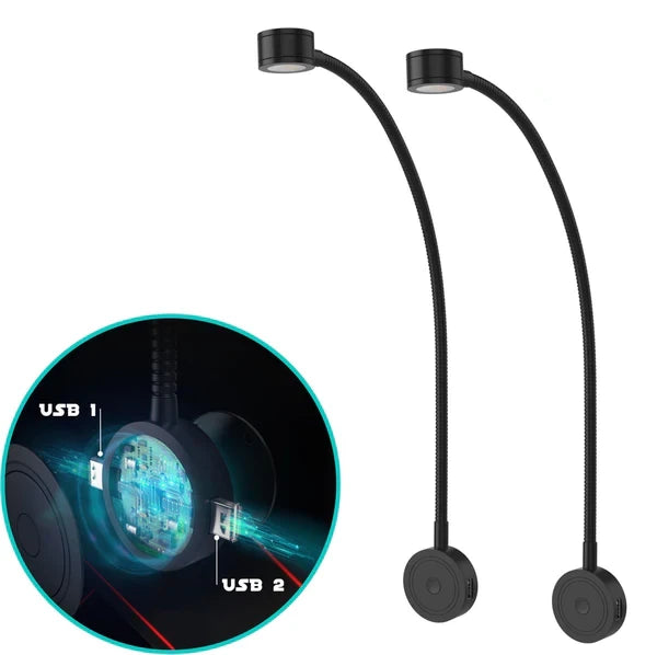 Bolt Electronics® Bedlamp met twee USB poorten 2 stuks Zwart