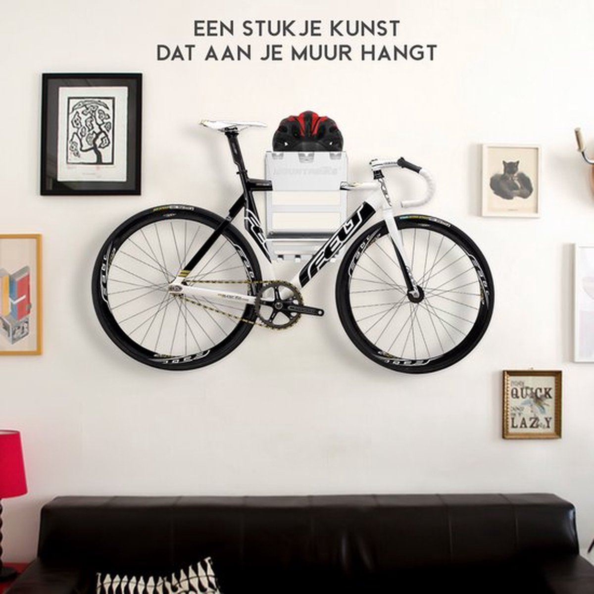 Mountabike WAVE Fiets muurbeugel Inclusief haken voor fiets accessoires Zilver