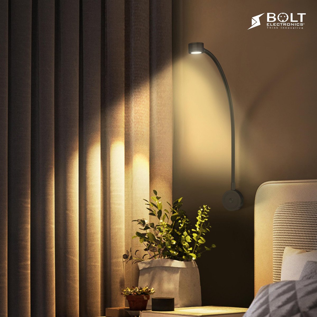 Bolt Electronics® Bedlamp met twee USB poorten 1 stuk Zwart