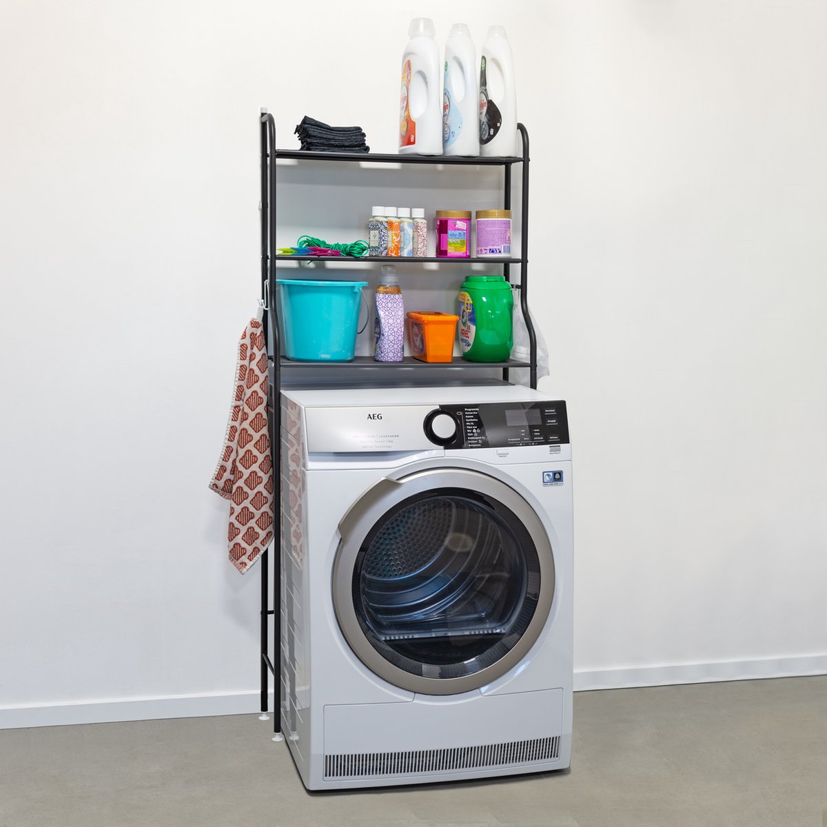 LG Life's Green wasmachine ombouw met 3 planken toiletkast Zwart