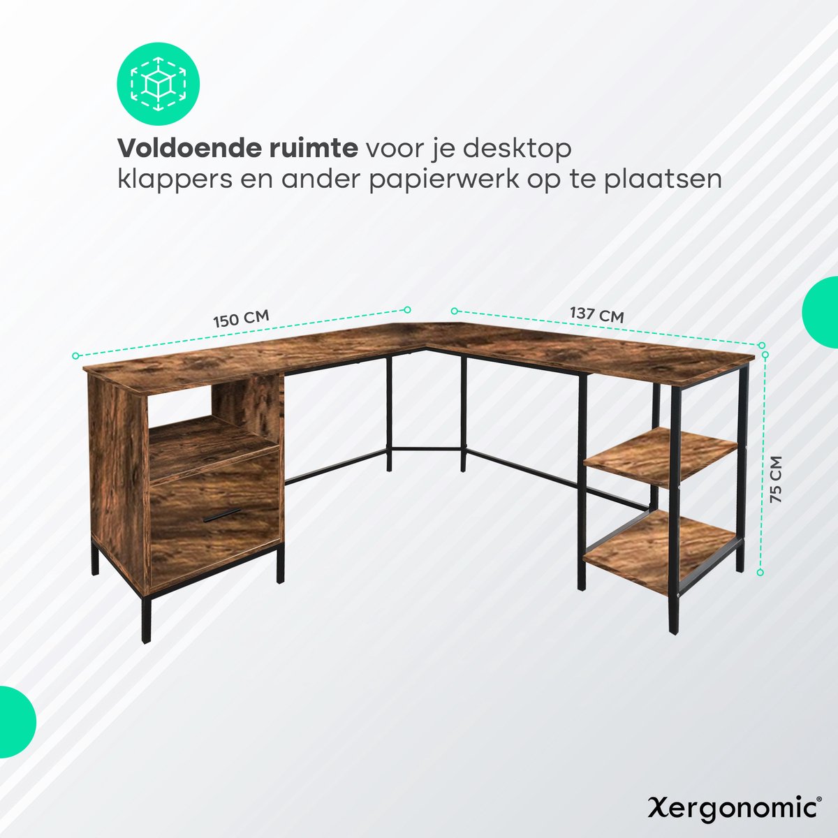 Xergonomic Hoekhoekbureau Vintage