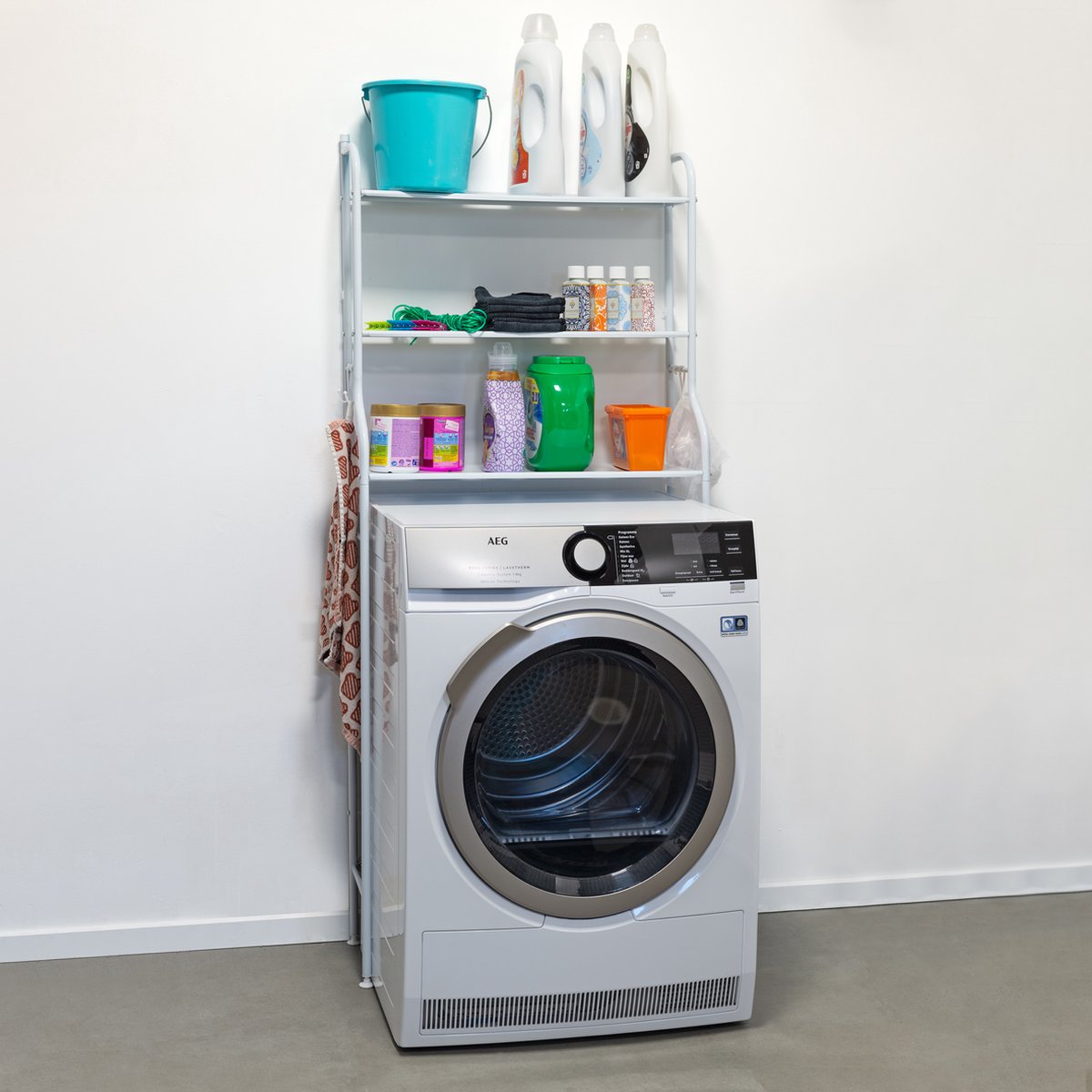 LG Life's Green wasmachine ombouw met 3 planken toiletkast Wit