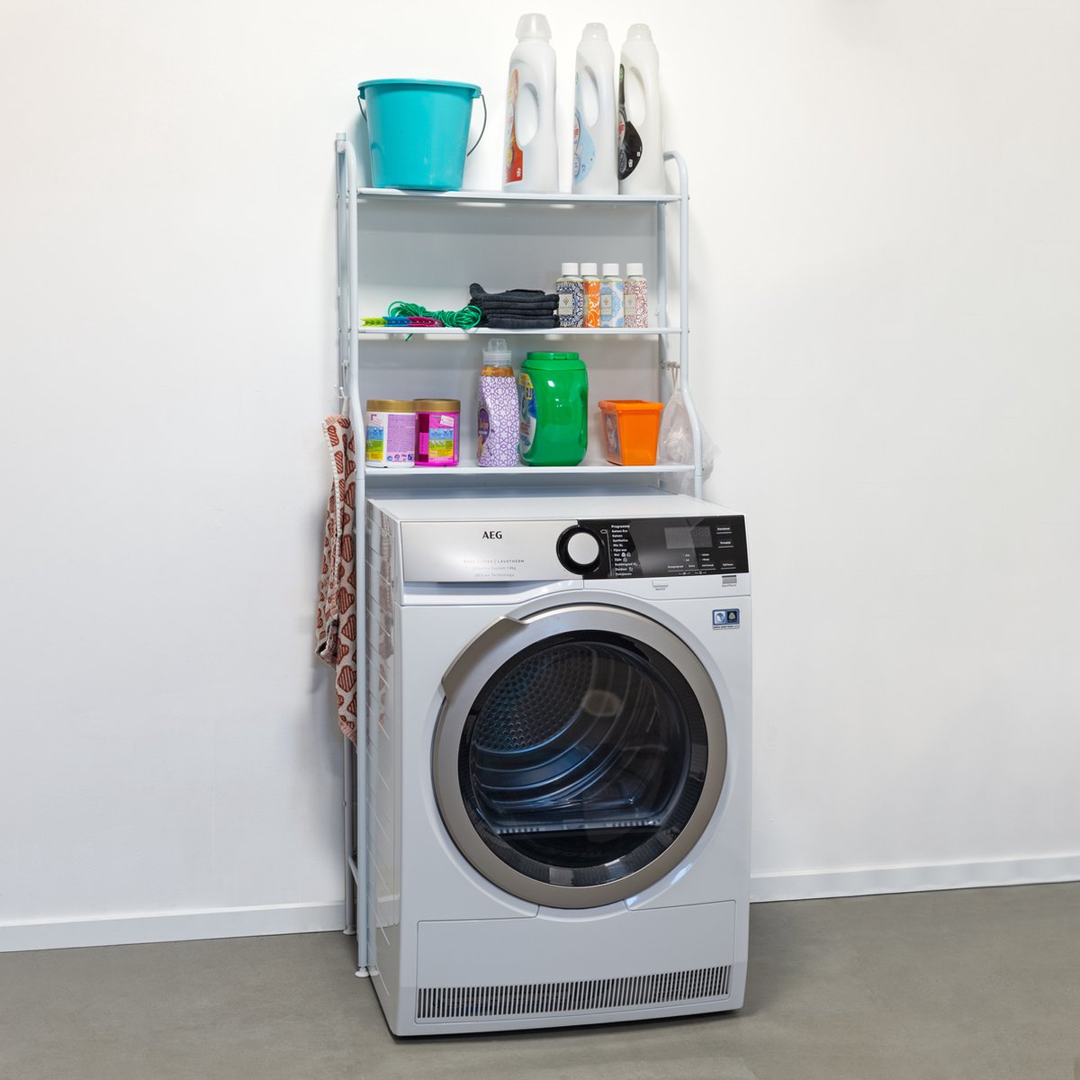 Conversion de machine à laver LG Life's Green avec meuble de toilette à 3 étagères Blanc