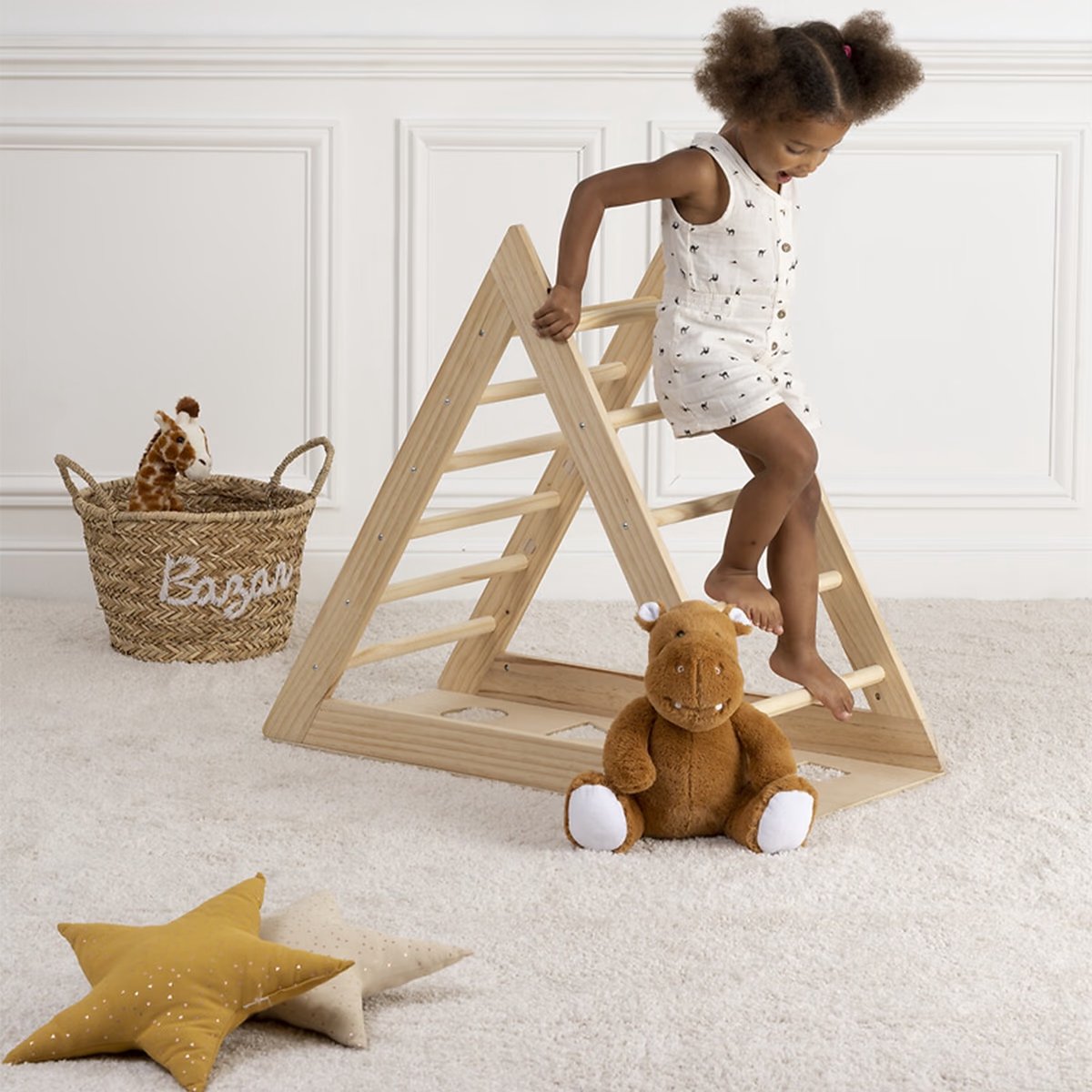 PLAYWALL Triangle jeu d'escalade Montessori cadre d'escalade bois