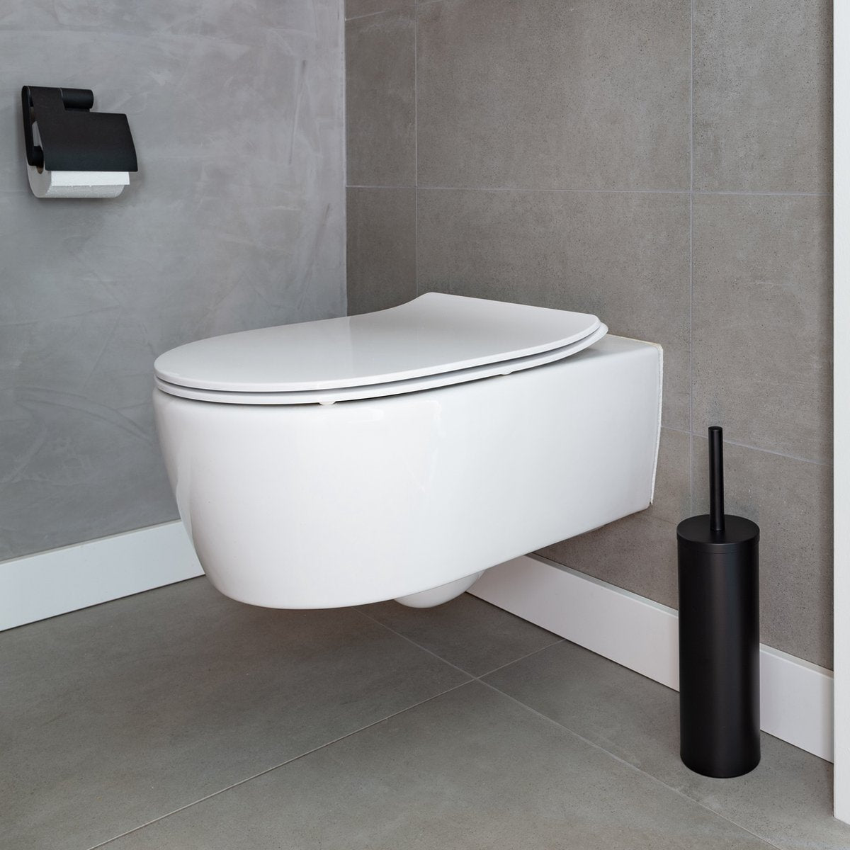Eleganca Freestanding silicone toilet brush Black
