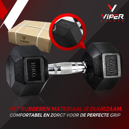 Viper Sports Iron Black 2 x 10 kg Dumbbells