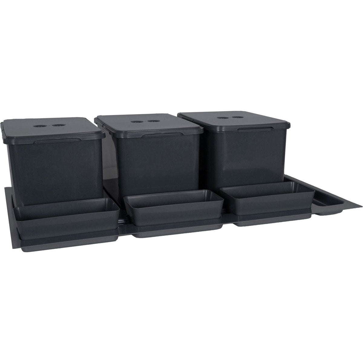 Eleganca Prullenbak lade - Inbouw prullenbak - Inbouw afvalemmer - Inbouw afvalbak - Inbouw vuilnisbak - 3x12 Liter