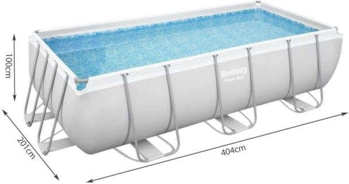 Bestway Powersteel Zwembad 404x201x100cm inclusief filterpomp en trap