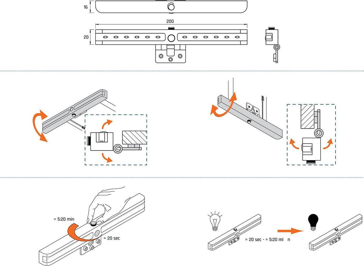 Eleganca LED uitstapverlichting met bewegingssensor 2 Stuks