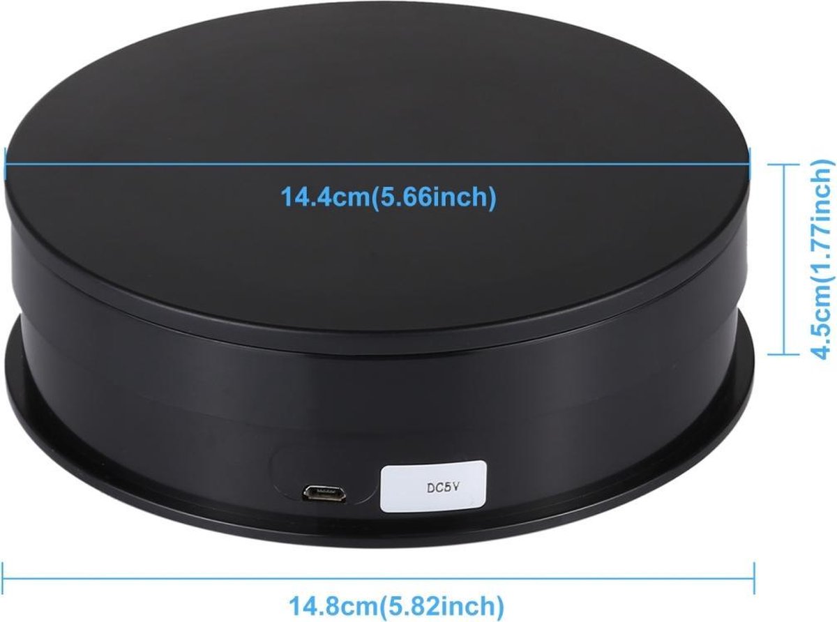 Puluz Elektrische draaiplateau voor fotostudio 15cm Zwart