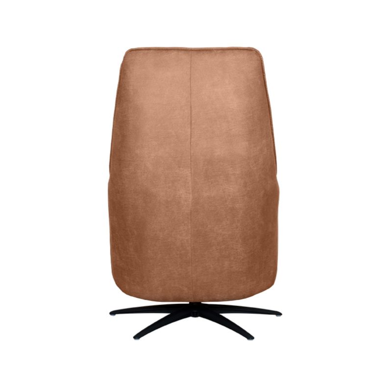 Label51 Elektrische Fauteuil Odense - Cognac Micro Suede | Zwart Metaal - 68x87x110 cm