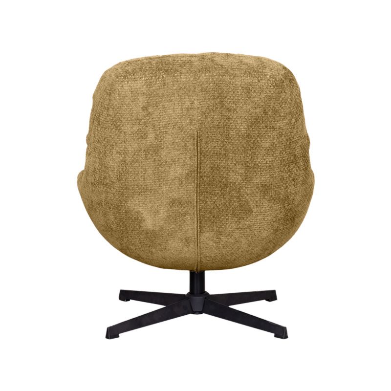 LABEL51 Draaifauteuil Huxley - Mustard Elite | Zwart Metaal - 76x86x92 cm