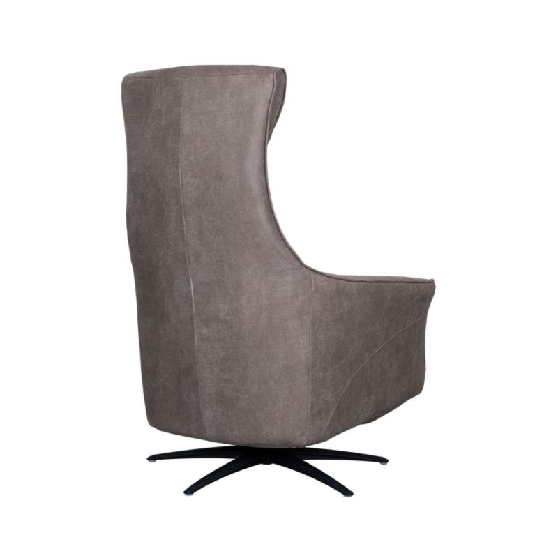 Label51 Elektrische Fauteuil Lund - Taupe Micro Suede | Zwart Metaal - 74x83x112 cm