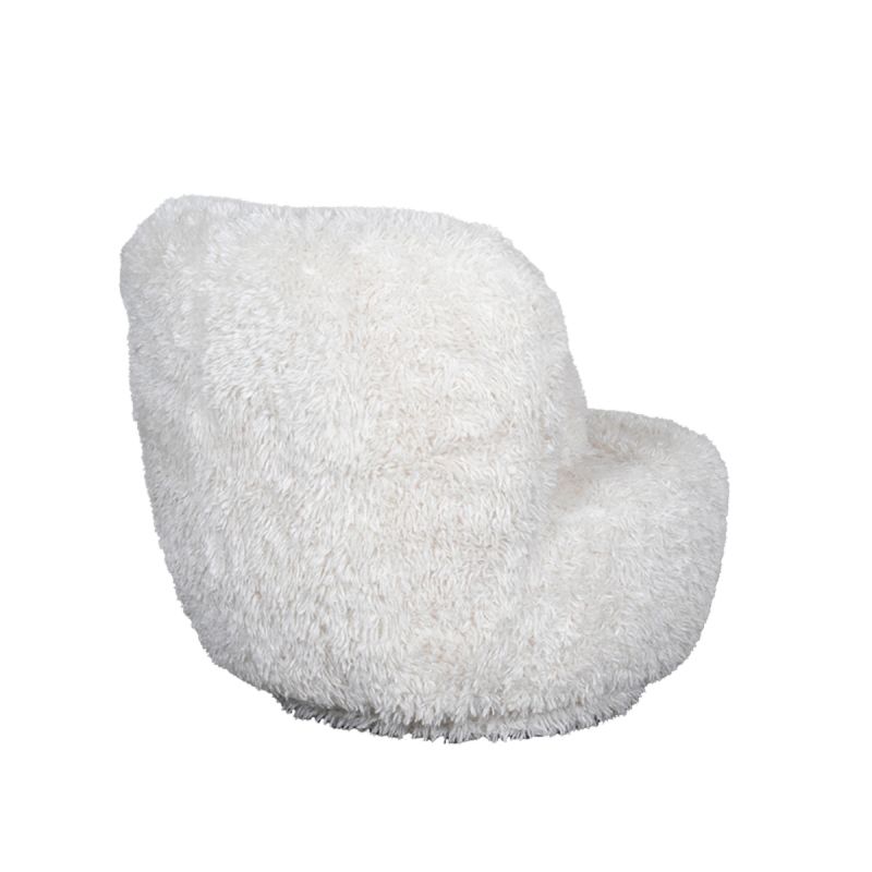 LABEL51 Draaifauteuil Doodle - Creme Fluffy - 90x87x73 cm
