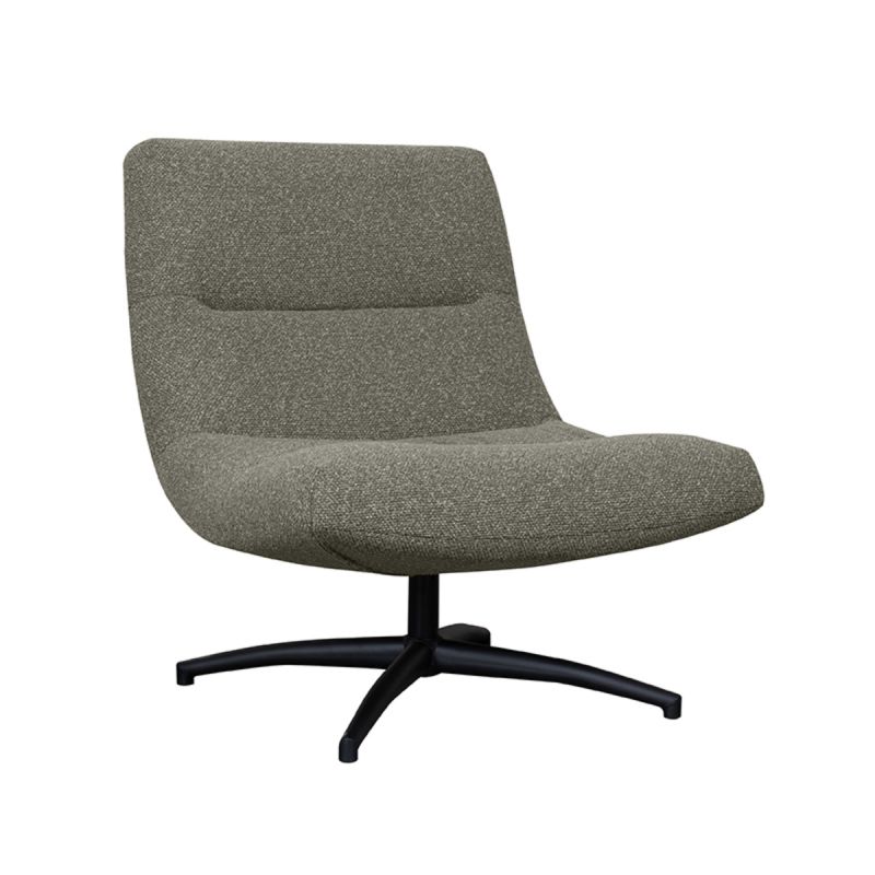 LABEL51 Draaifauteuil Calix - Mushroom Royal Boucle | Zwart Metaal - 77x93x88 cm