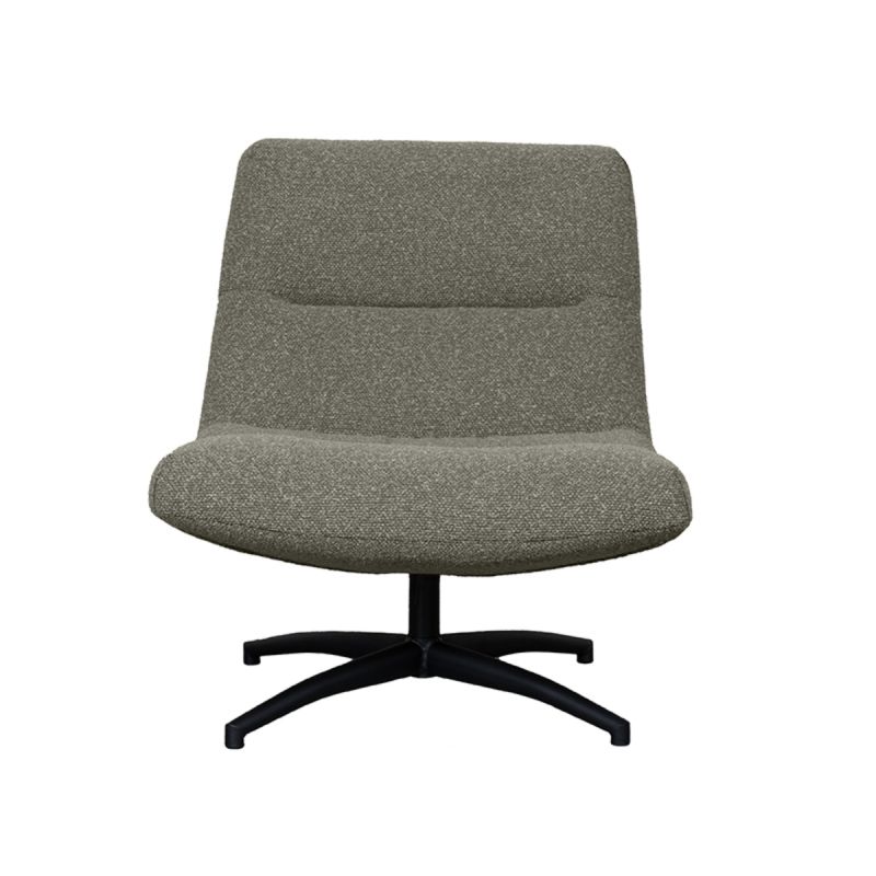 LABEL51 Draaifauteuil Calix - Mushroom Royal Boucle | Zwart Metaal - 77x93x88 cm