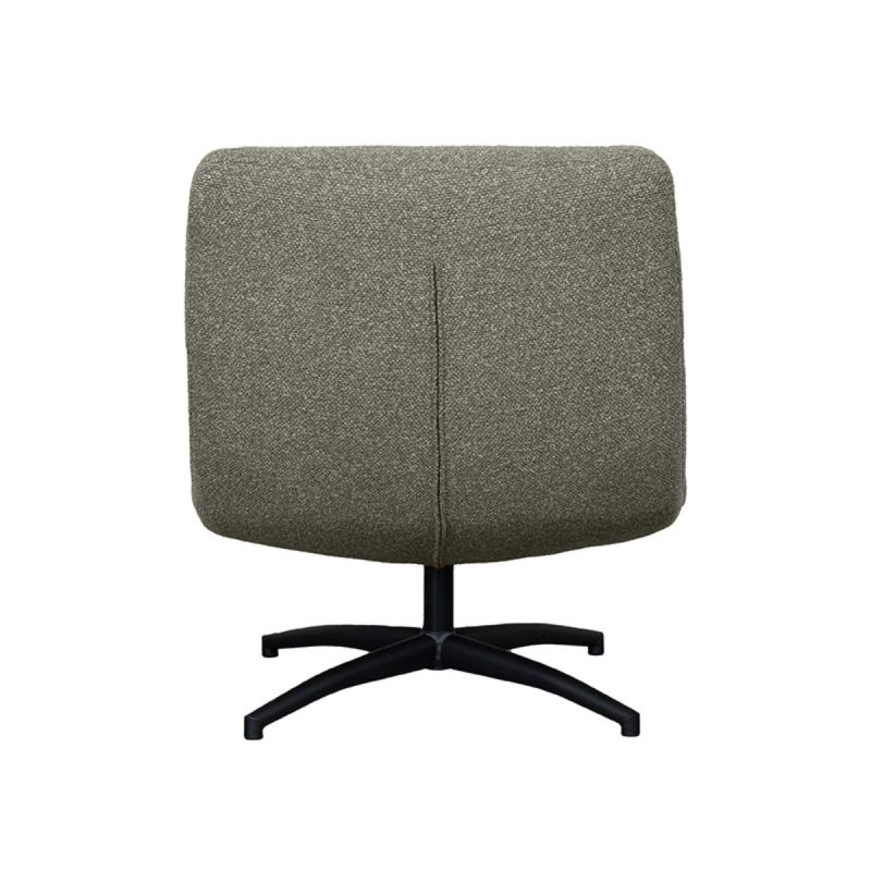 LABEL51 Draaifauteuil Calix - Mushroom Royal Boucle | Zwart Metaal - 77x93x88 cm