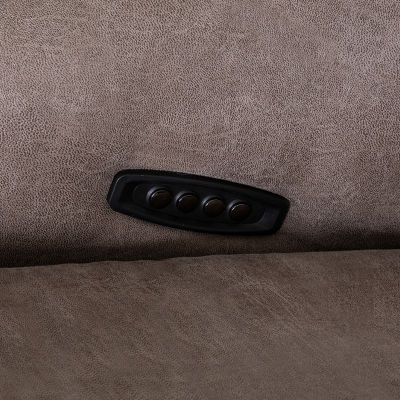 Label51 Elektrische Fauteuil Odense - Taupe Micro Suede | Zwart Metaal - 68x87x110 cm