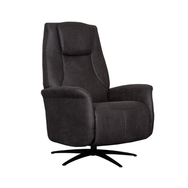 Label51 Elektrische Fauteuil Stockholm - Antraciet Micro Suede | Zwart Metaal - 77x87x112 cm