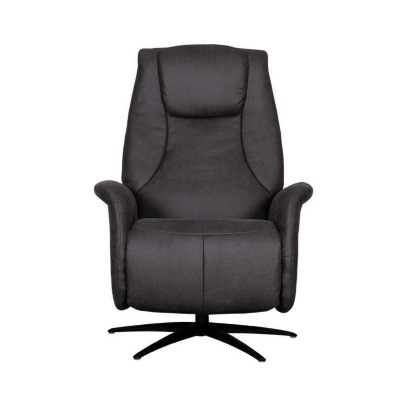Label51 Elektrische Fauteuil Stockholm - Antraciet Micro Suede | Zwart Metaal - 77x87x112 cm