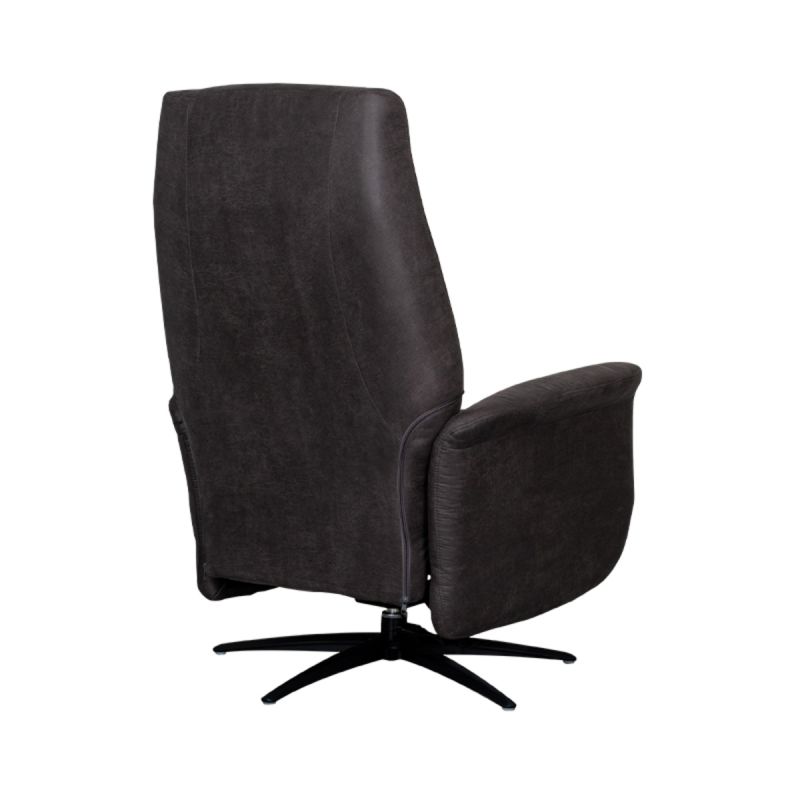 Label51 Elektrische Fauteuil Stockholm - Antraciet Micro Suede | Zwart Metaal - 77x87x112 cm