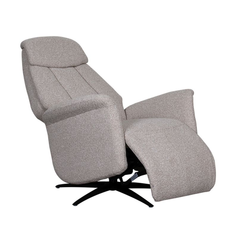 Label51 Elektrische Fauteuil Oslo Naturel Royal Boucle | Zwart Metaal 79x87x112 cm