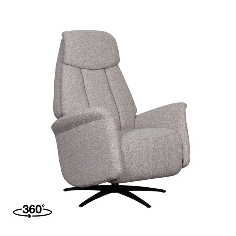 Label51 Elektrische Fauteuil Oslo Naturel Royal Boucle | Zwart Metaal 79x87x112 cm