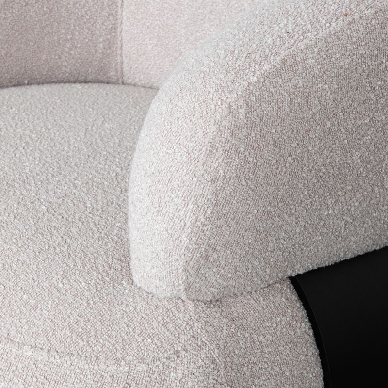 LABEL51 Draaifauteuil Valenza - Naturel Boucle | Zwart Eiken - 83x79x73 cm