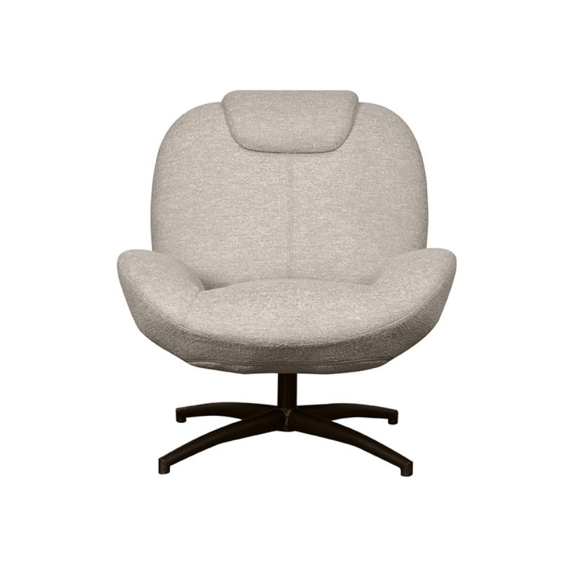 LABEL51 Draaifauteuil Clayton - Taupe Canyon | Zwart Metaal - 82x89x91 cm