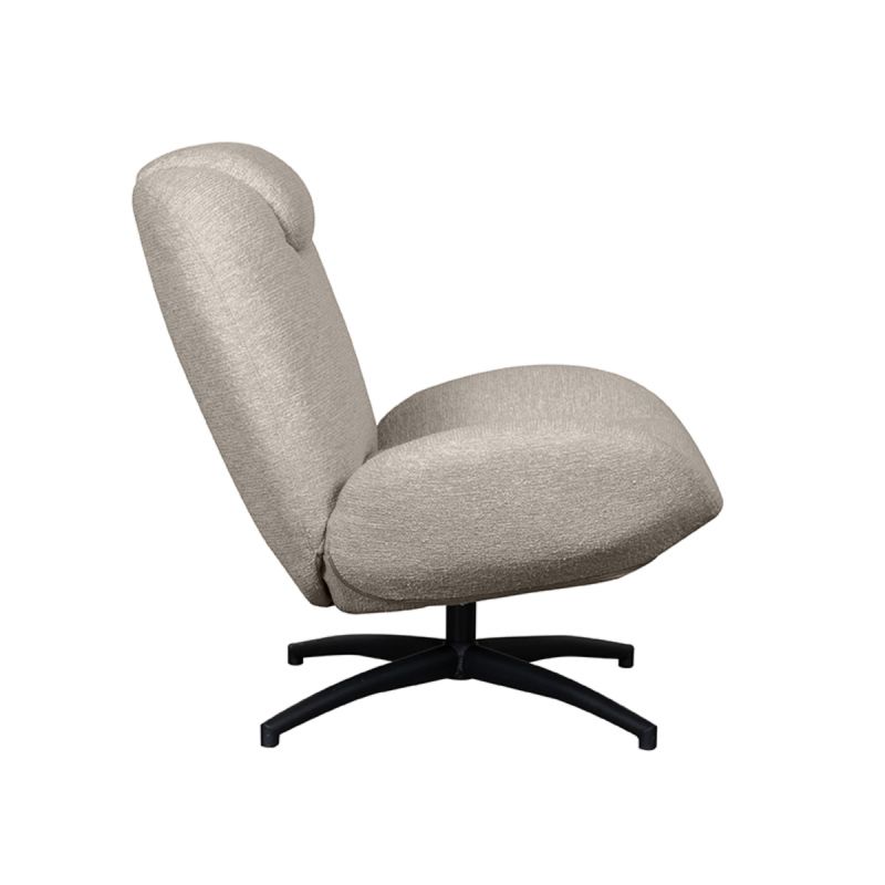LABEL51 Draaifauteuil Clayton - Taupe Canyon | Zwart Metaal - 82x89x91 cm