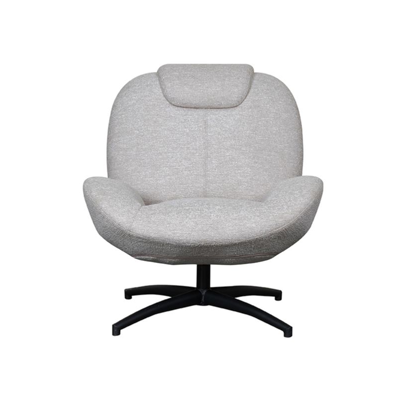 LABEL51 Draaifauteuil Clayton - Khaki Canyon | Zwart Metaal - 82x89x91 cm