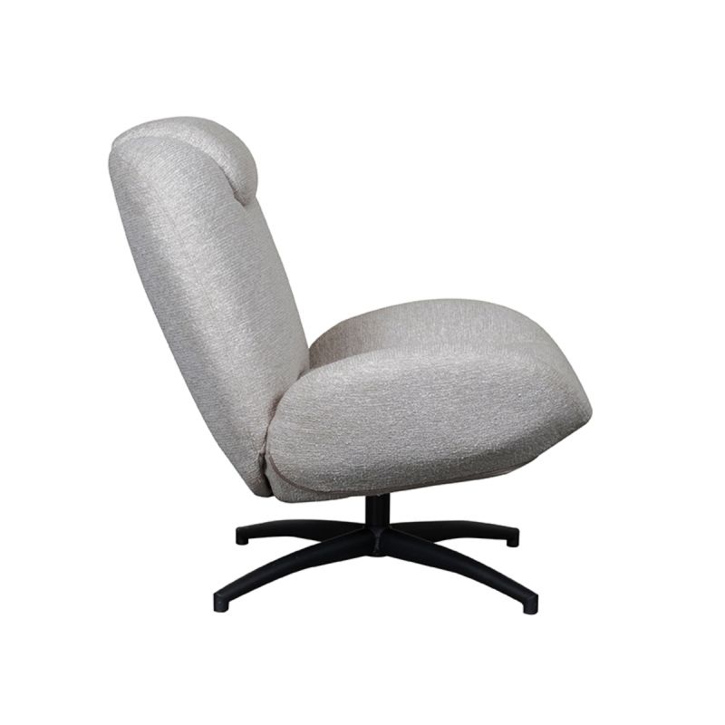LABEL51 Draaifauteuil Clayton - Khaki Canyon | Zwart Metaal - 82x89x91 cm