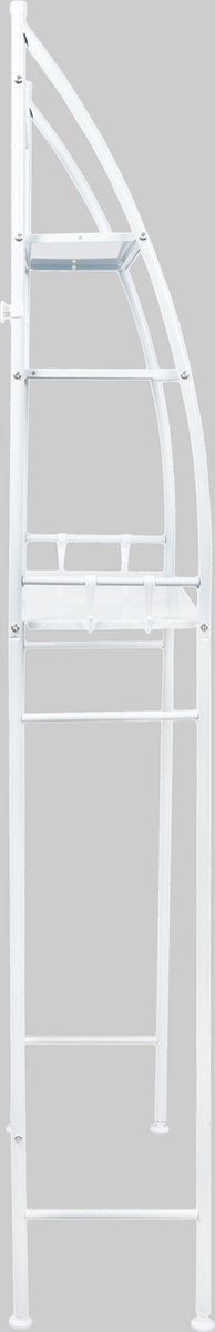 LG Life's Green wasmachine ombouw Opbergrek met 3 planken en handdoekhaakjes Wit