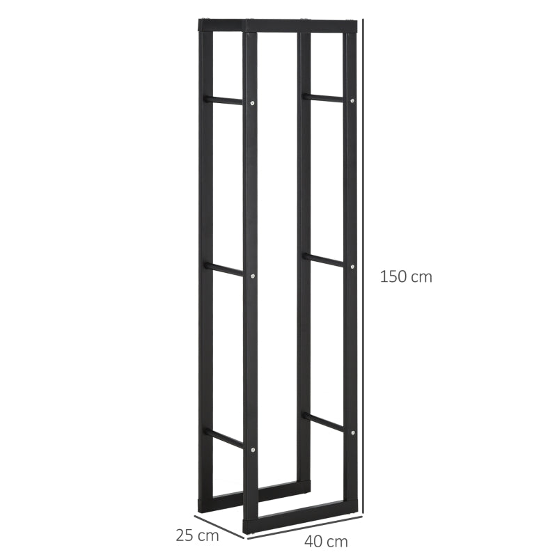 Nancy's Ashburton 3 Brandhoutrek- Openhaardhoutopslag - 100kg Staal Zwart B40xH150 cm