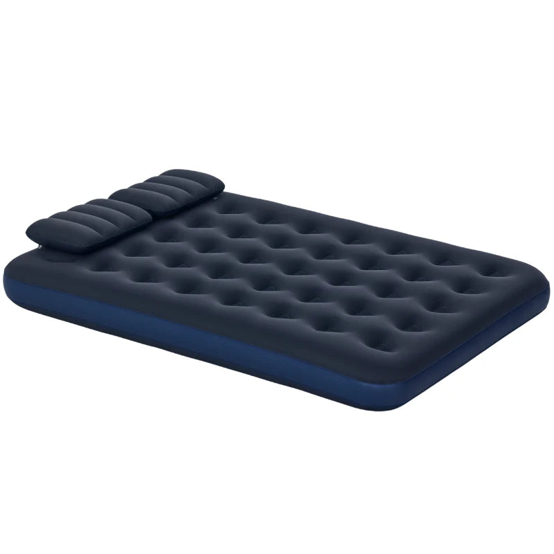 Nancy's Solarolo Luchtbed - 2-Persoons - Met Handpomp - Blauw - ± 205 x 150 x 20 cm