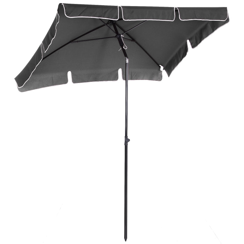 Nancy's Mandeville Parasol - Zonwering - Tuinparasol - Balkonparasol - Grijs- Opvouwbaar - ± 200 x 150 cm