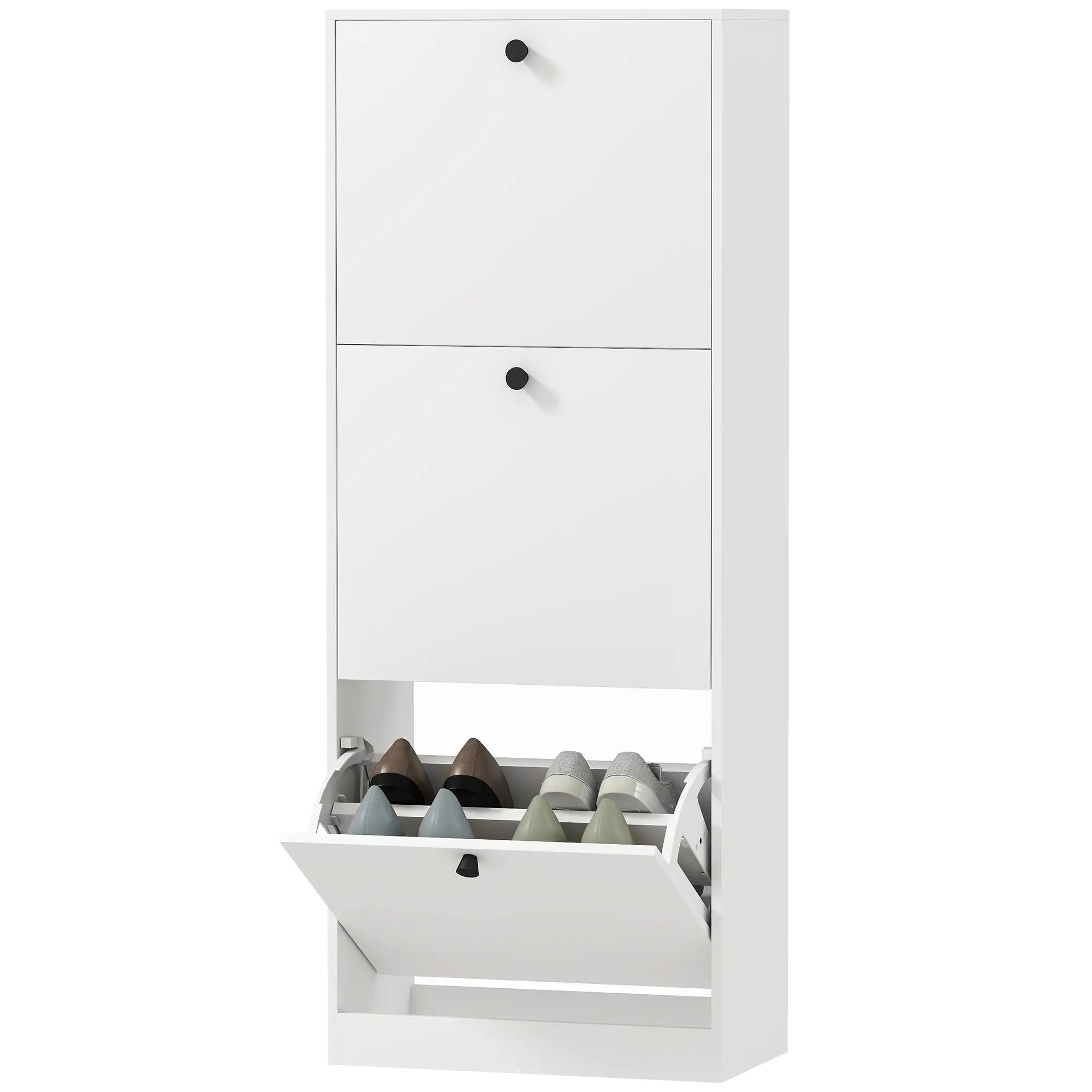 Nancy's Formigliana Schoenenkast - Opbergkast voor Schoenen - Schoenenrek - Wit - ± 45 x 25 x 120 cm