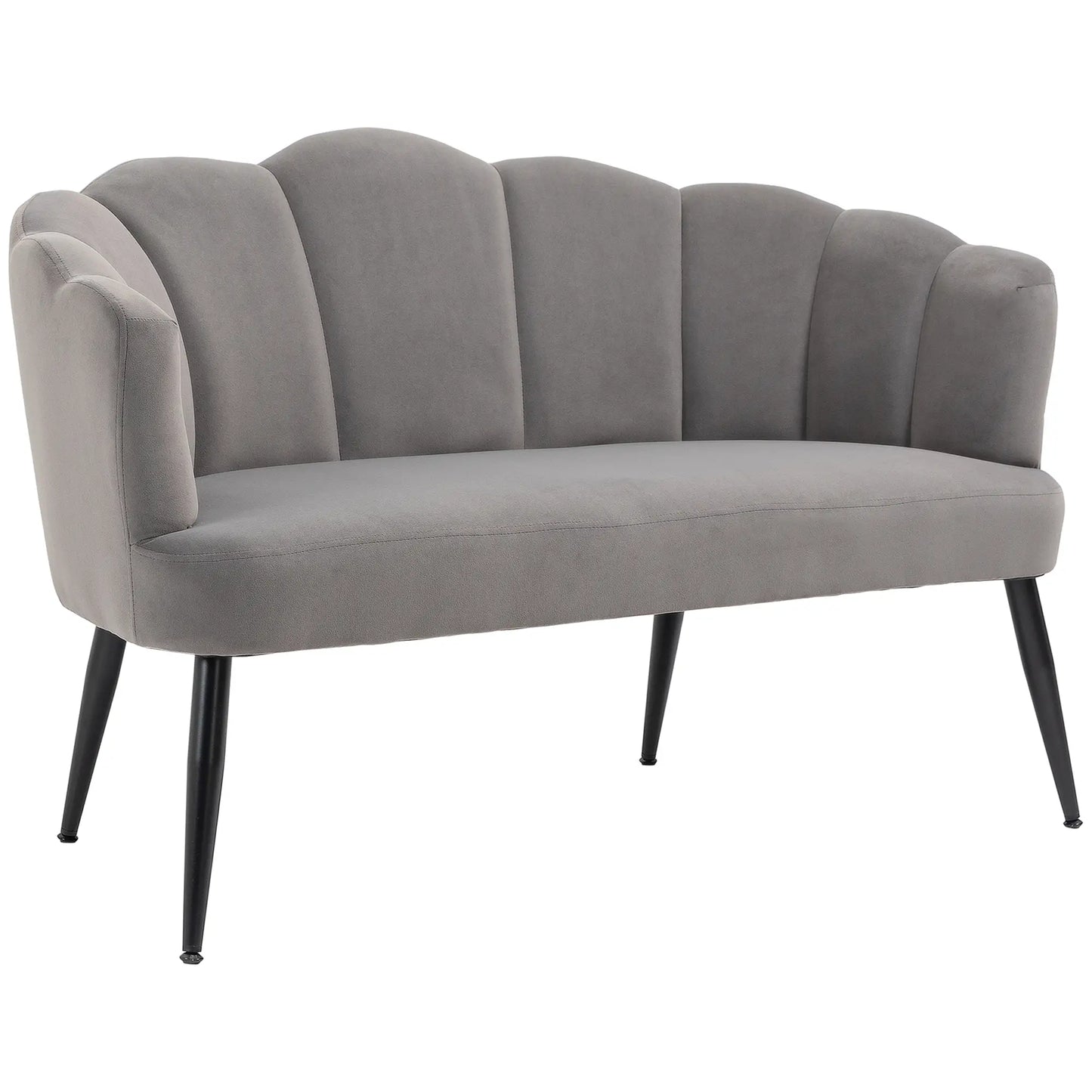 Nancy's Laurino 2-Zitsbank - Zitbank - Donkergrijs - Fluweel - ± 130 x 65 x 80 cm